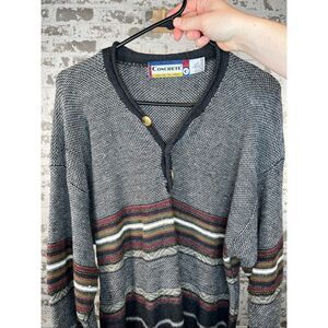 Concrete | vintage Henley knitted  cotton blend sweater
